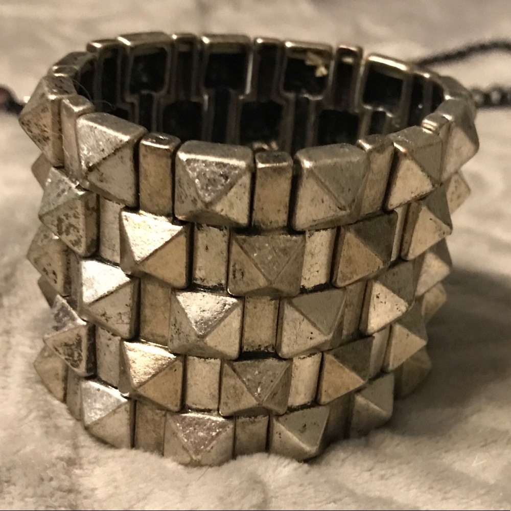 Goth/punk studded style stretch bracelet